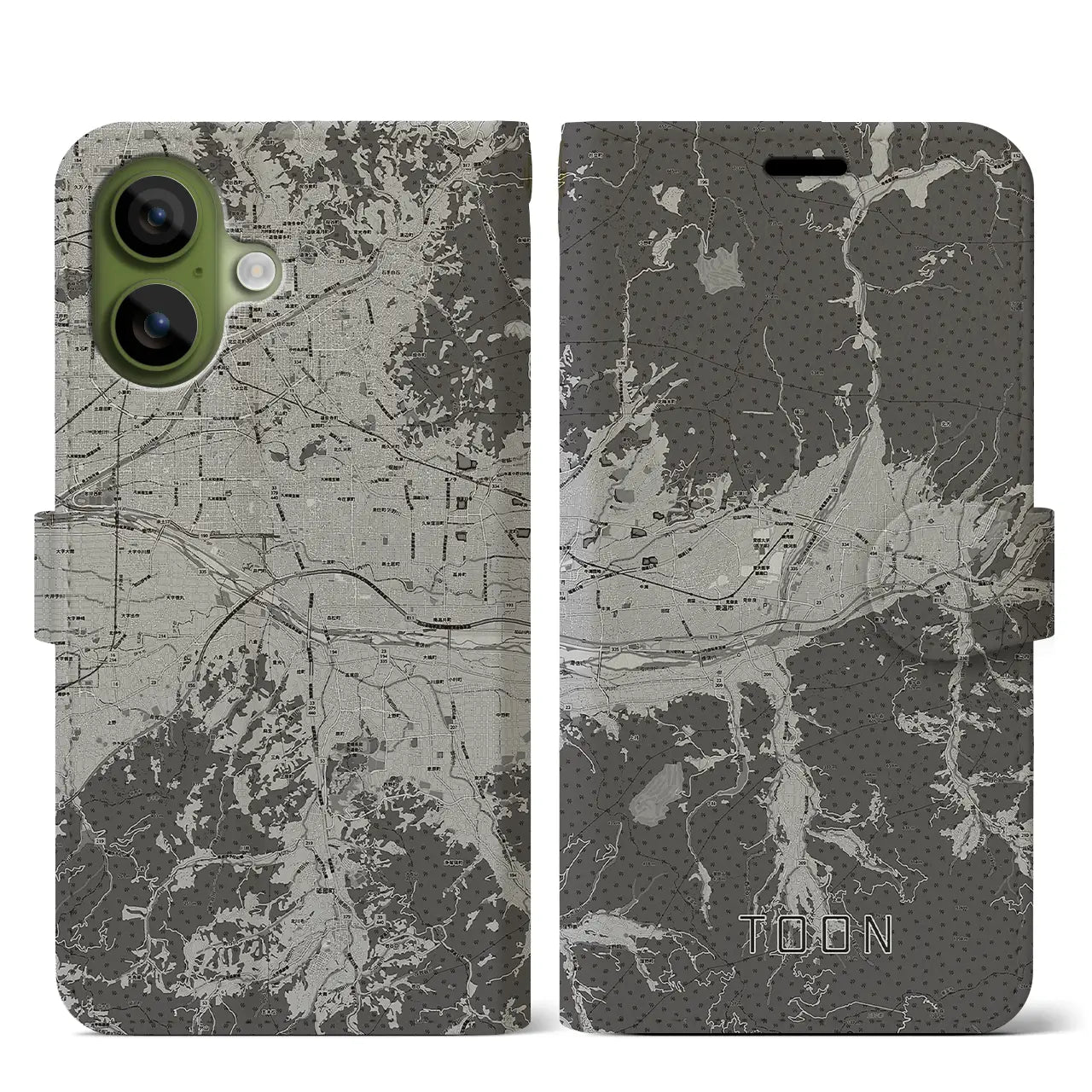 【東温（愛媛県）】地図柄iPhoneケース（手帳タイプ）