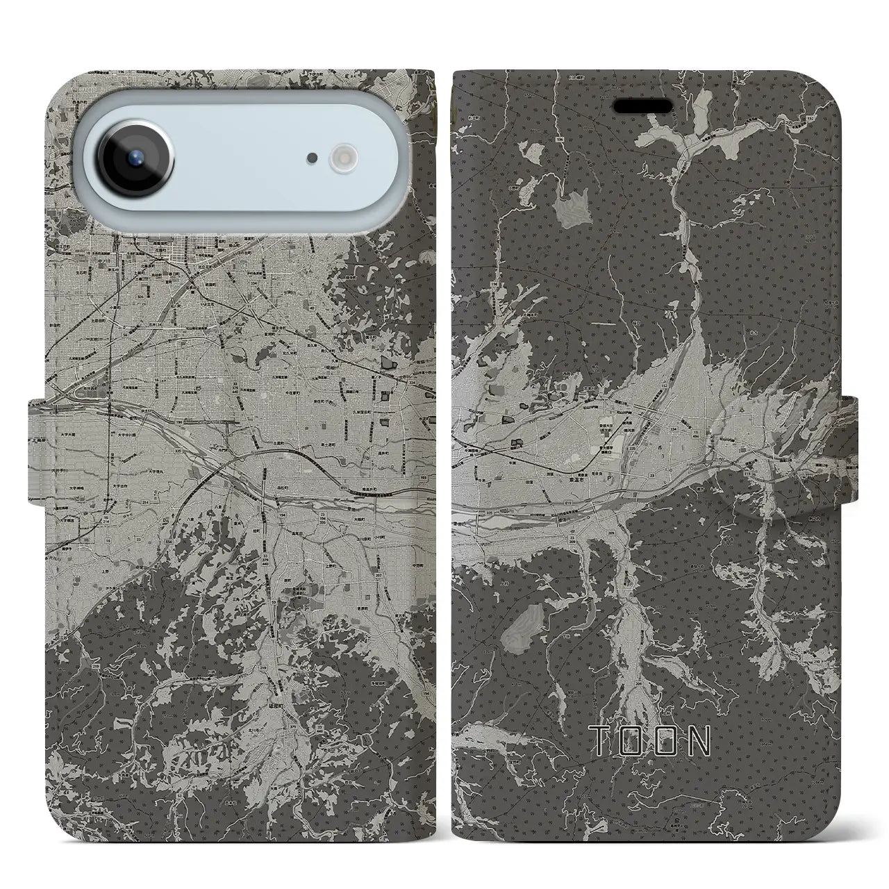 【東温（愛媛県）】地図柄iPhoneケース（手帳タイプ）