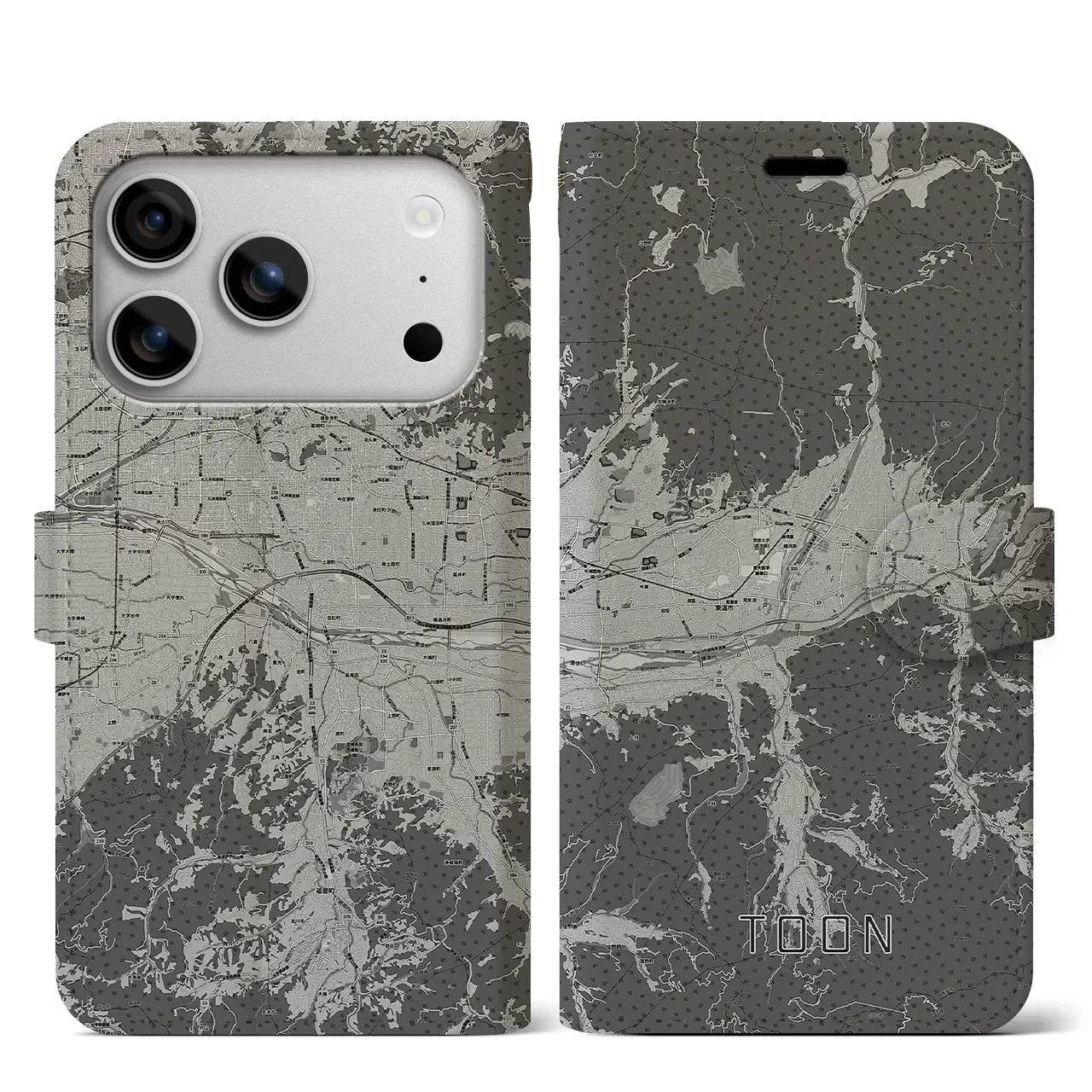 【東温（愛媛県）】地図柄iPhoneケース（手帳タイプ）