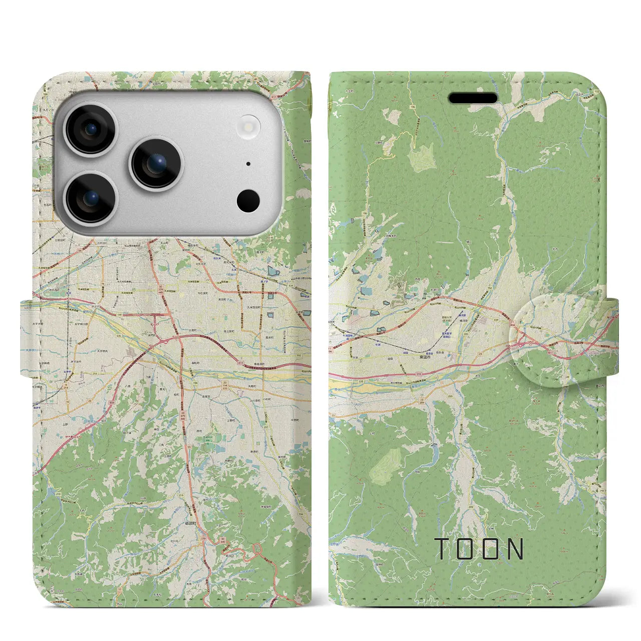 【東温（愛媛県）】地図柄iPhoneケース（手帳タイプ）