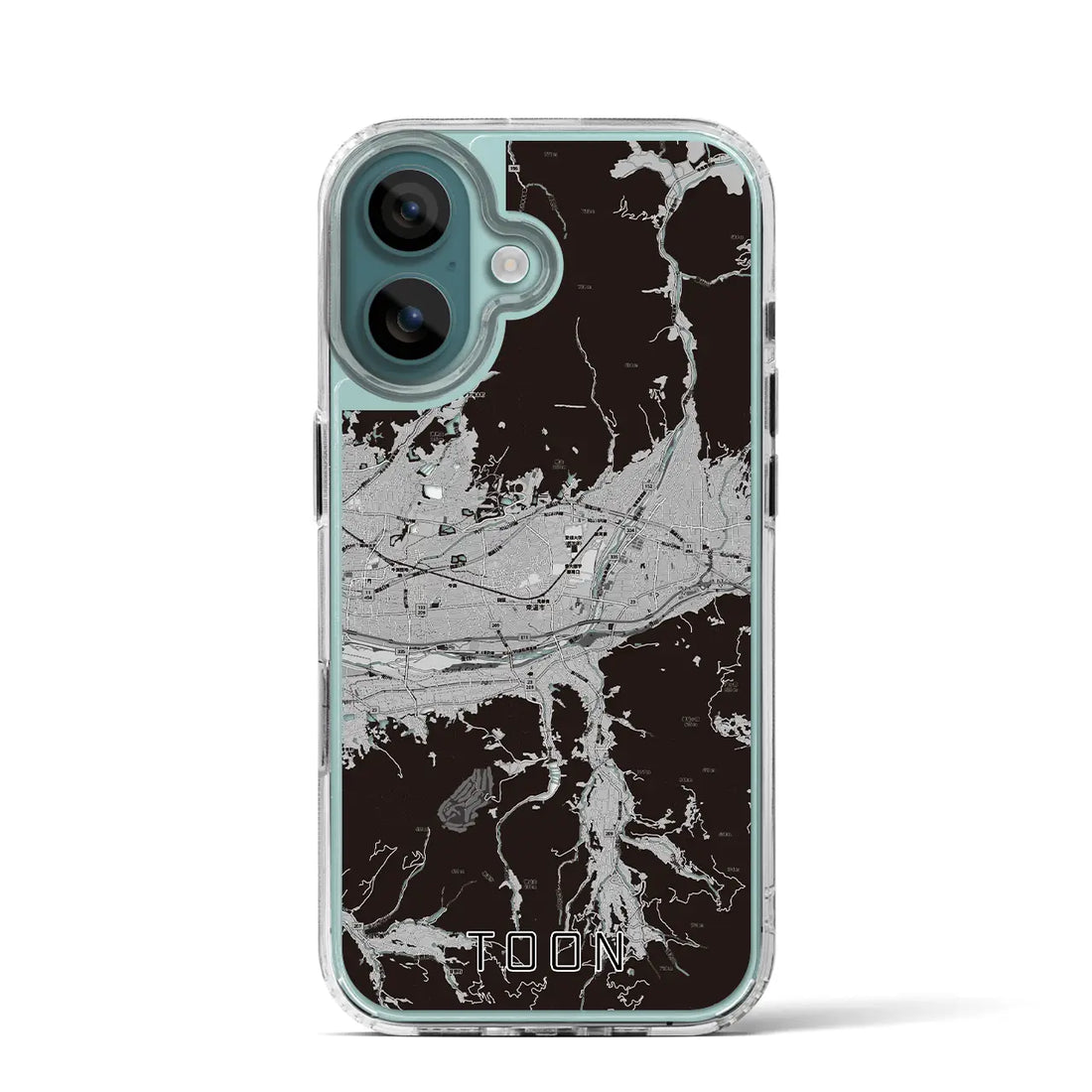 【東温(愛媛県)】地図柄iPhoneケース(MagSafeタイプ)モノトーン・iPhone 16 Pro 用