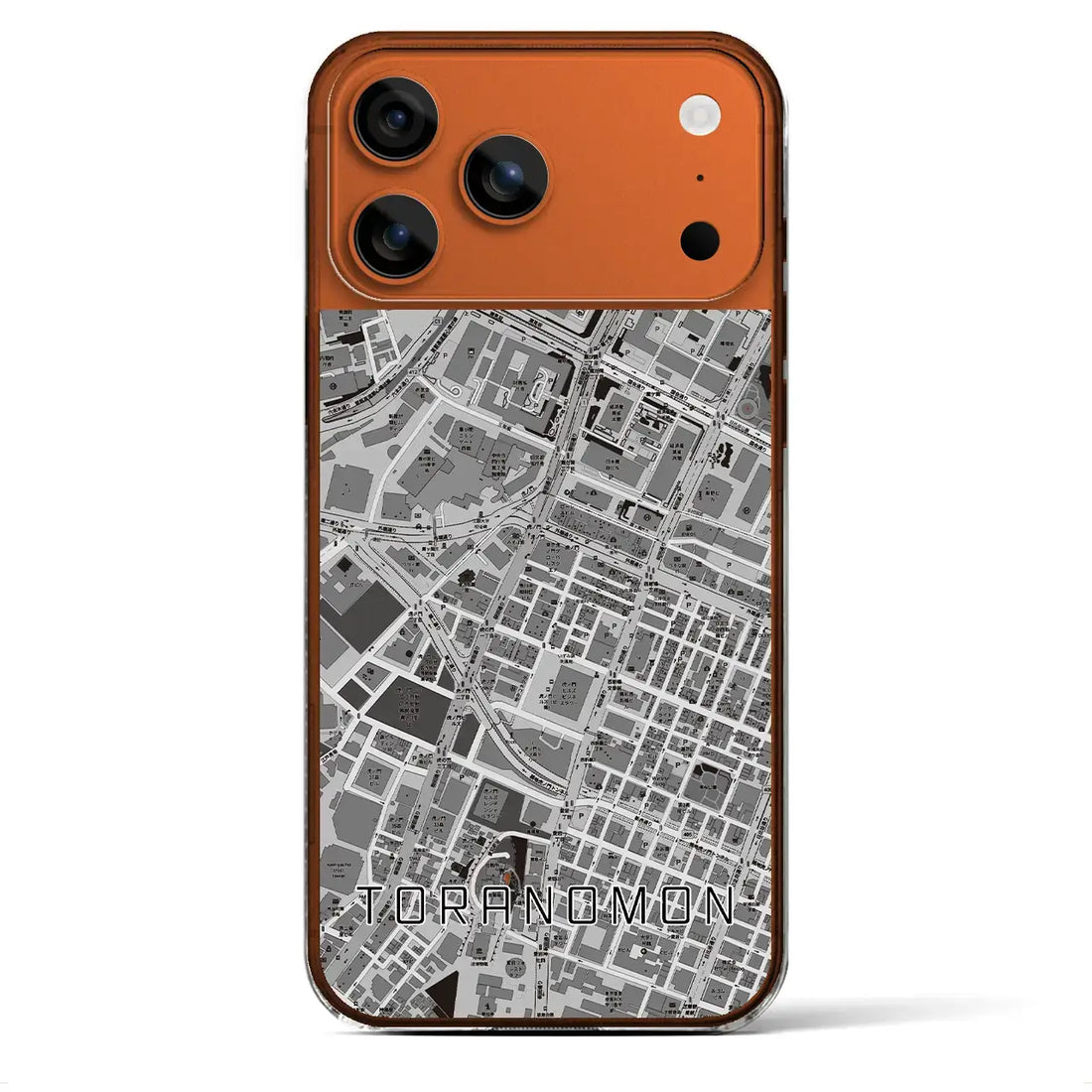 【虎ノ門（東京都）】地図柄iPhoneケース（クリアタイプ）モノトーン・iPhone 17 Pro Max 用