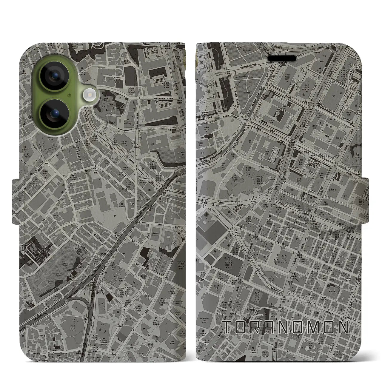 【虎ノ門（東京都）】地図柄iPhoneケース（手帳タイプ）