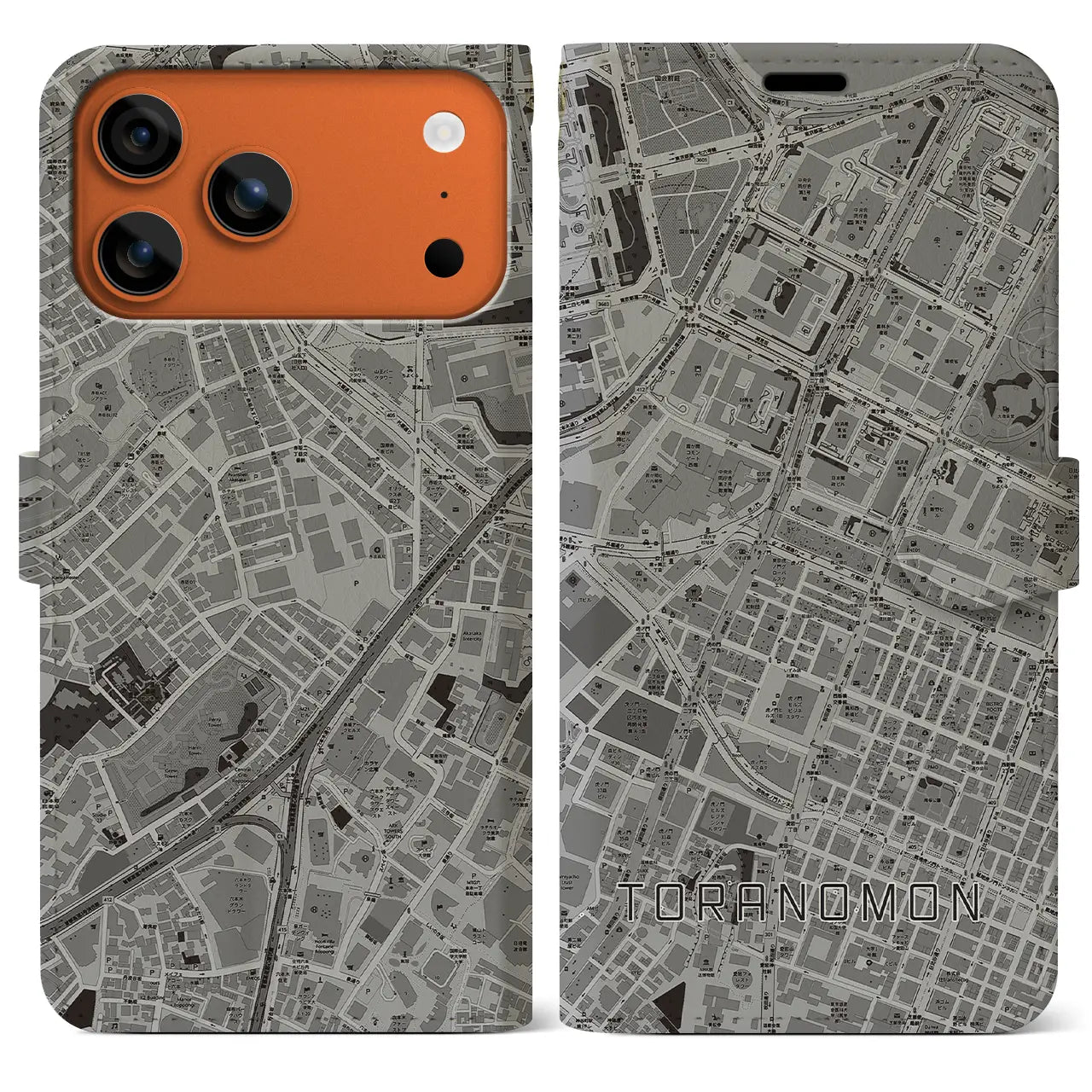 【虎ノ門（東京都）】地図柄iPhoneケース（手帳タイプ）