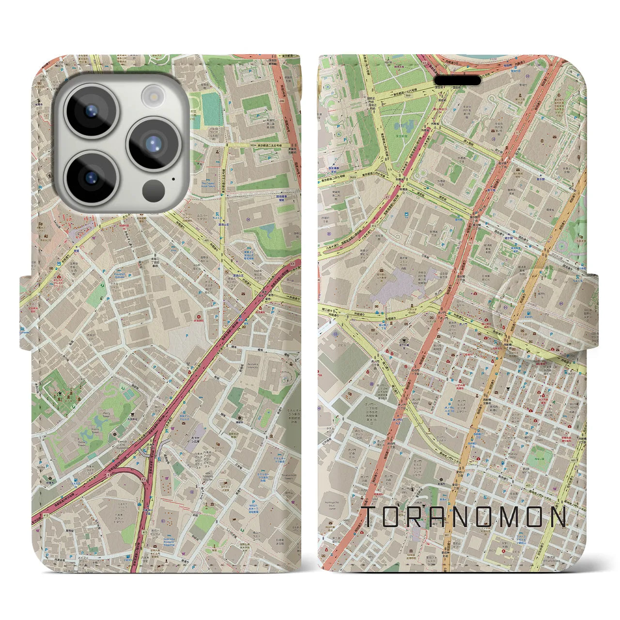 【虎ノ門（東京都）】地図柄iPhoneケース（手帳タイプ）