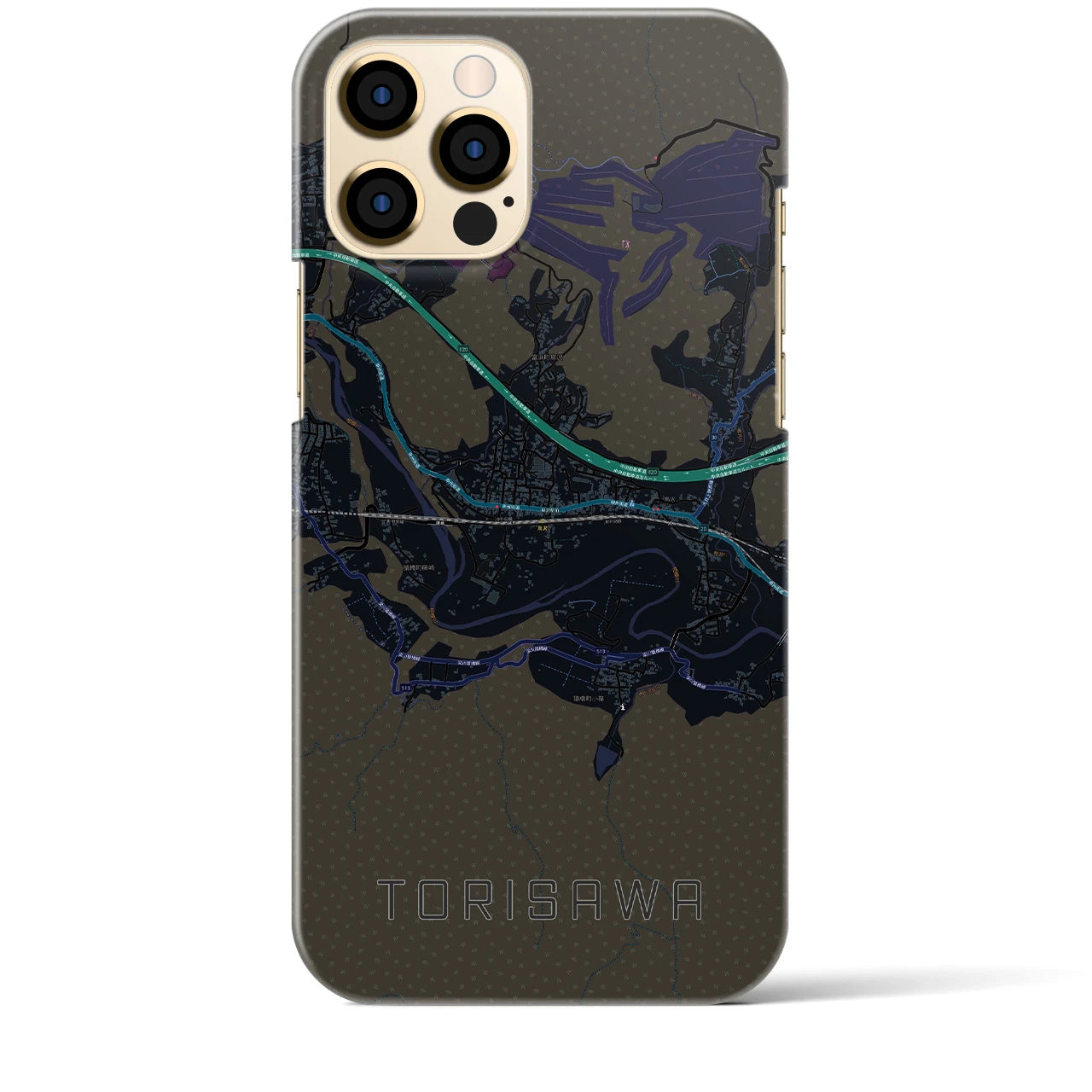 【鳥沢（山梨県）】地図柄iPhoneケース（バックカバータイプ）