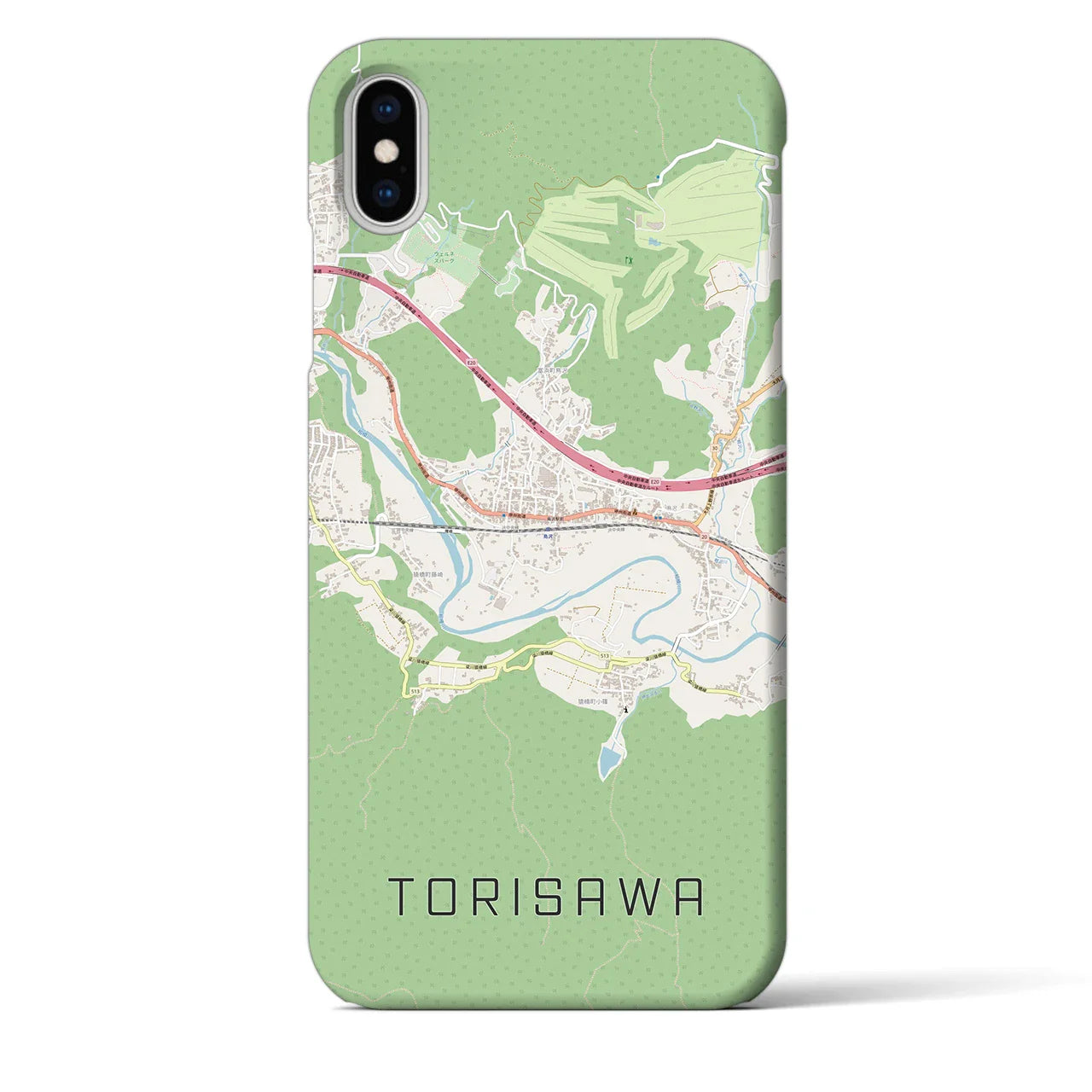 【鳥沢（山梨県）】地図柄iPhoneケース（バックカバータイプ）