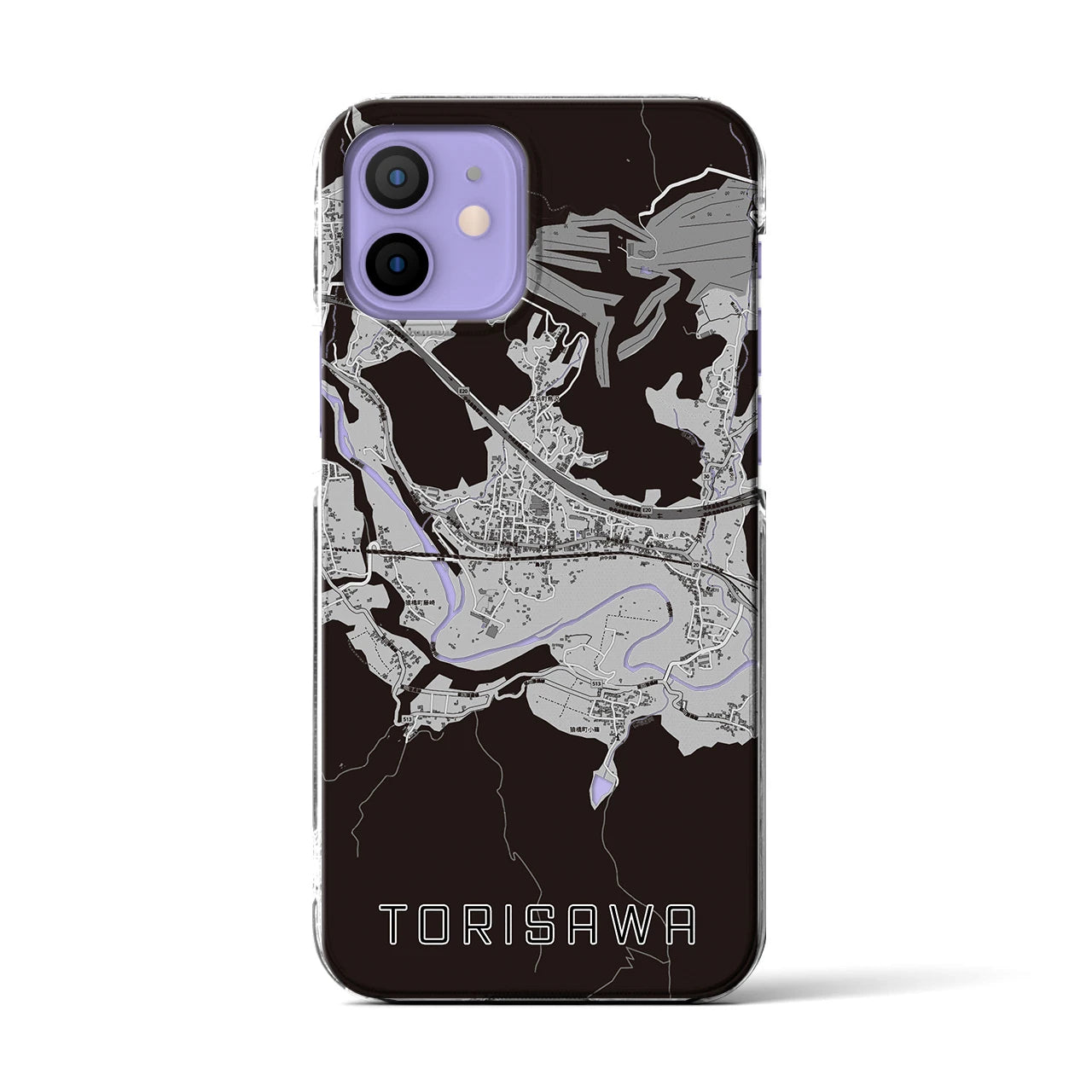 【鳥沢（山梨県）】地図柄iPhoneケース（クリアタイプ）