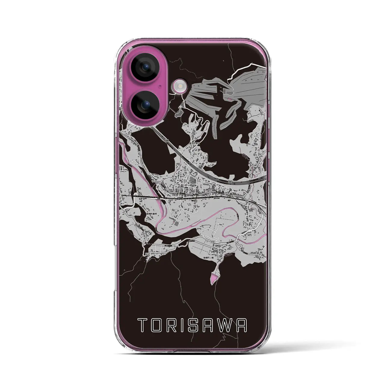 【鳥沢（山梨県）】地図柄iPhoneケース（クリアタイプ）