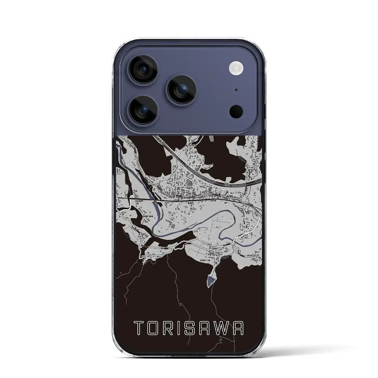 【鳥沢（山梨県）】地図柄iPhoneケース（クリアタイプ）