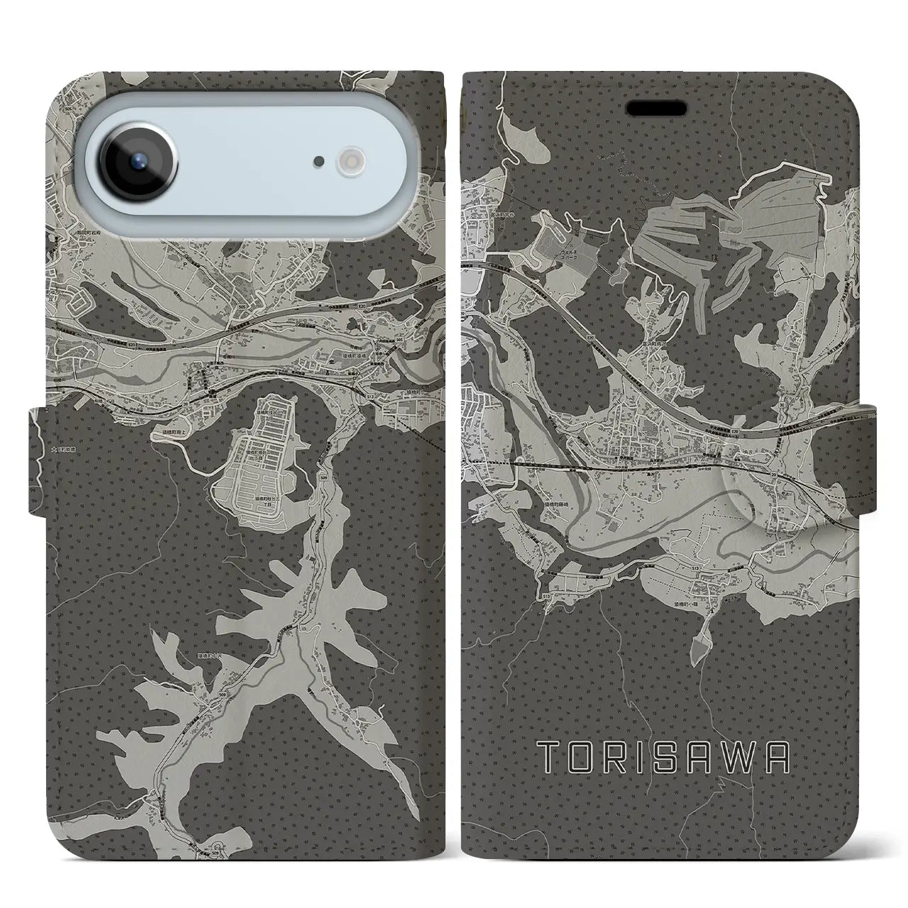 【鳥沢（山梨県）】地図柄iPhoneケース（手帳タイプ）