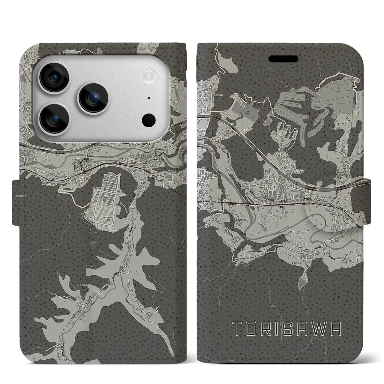 【鳥沢（山梨県）】地図柄iPhoneケース（手帳タイプ）