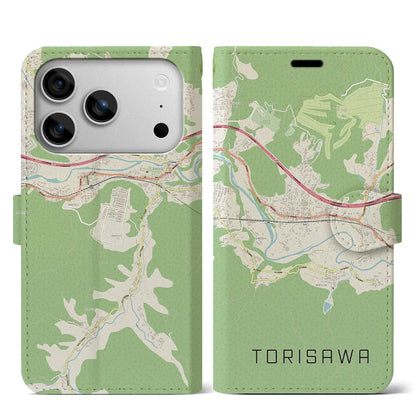 【鳥沢（山梨県）】地図柄iPhoneケース（手帳タイプ）