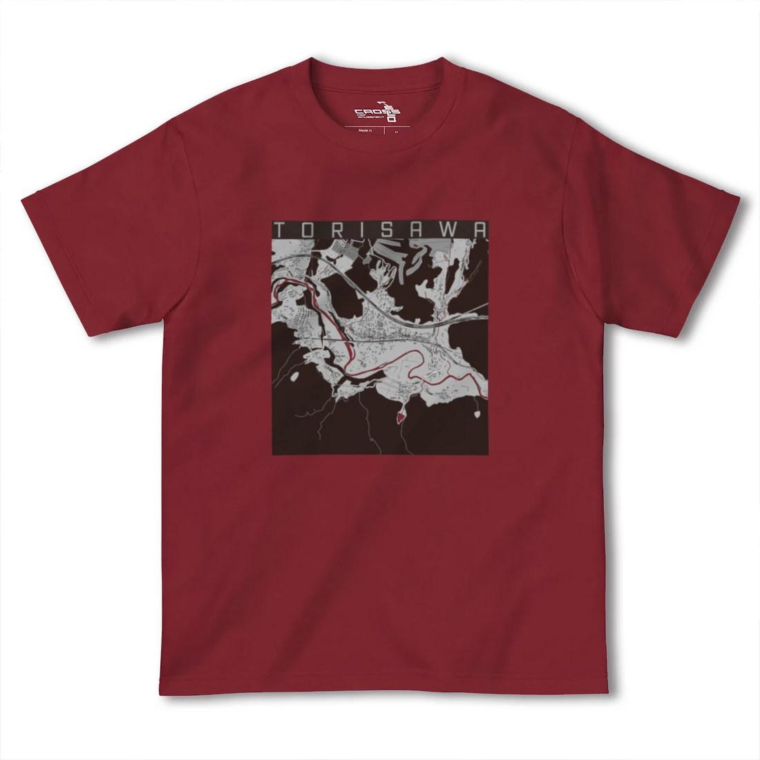 【鳥沢(山梨県)】地図柄ヘビーウェイトTシャツ