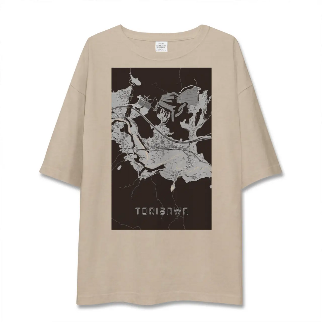 【鳥沢（山梨県）】地図柄ビッグシルエットTシャツ