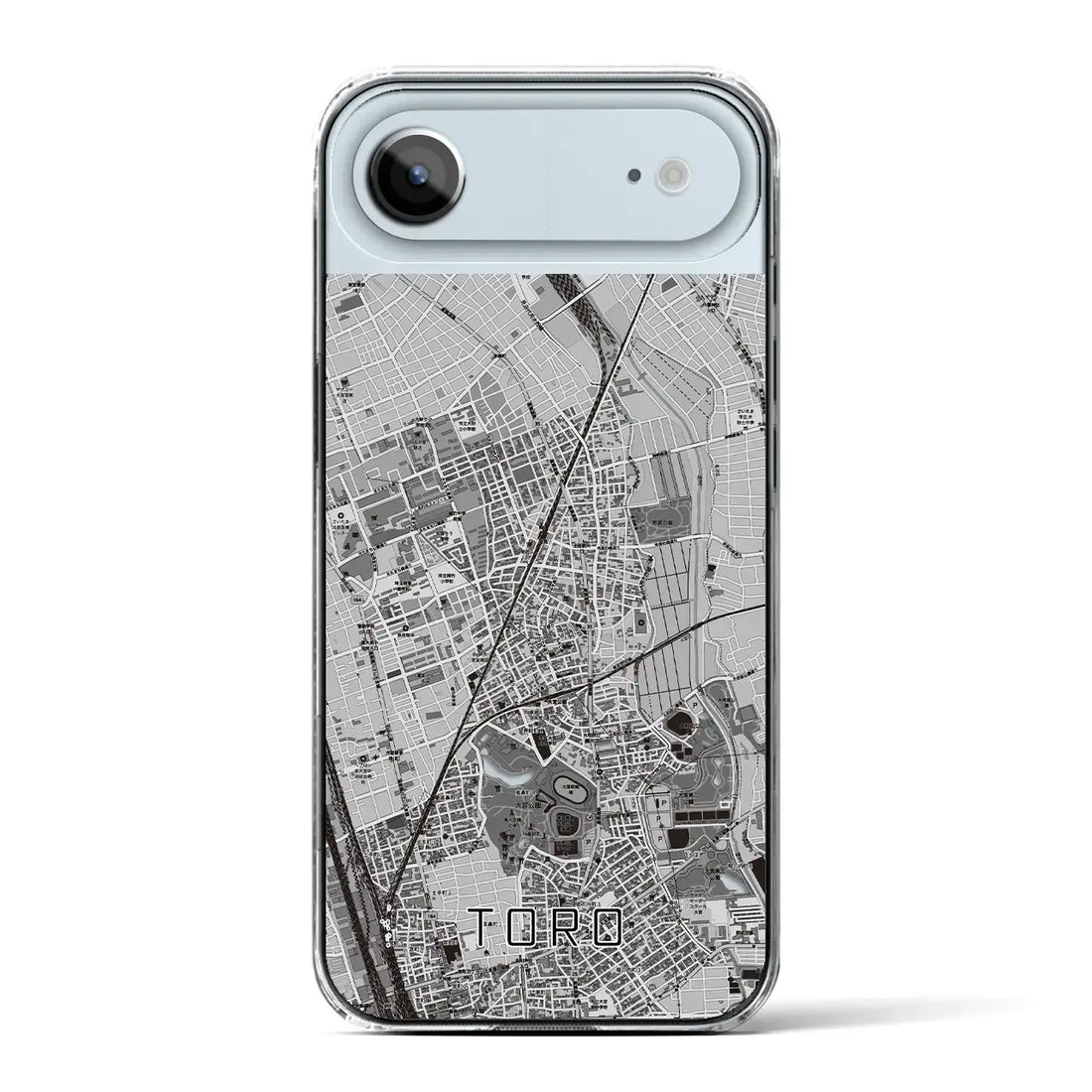 【土呂(埼玉県)】地図柄iPhoneケース(クリアタイプ)モノトーン・iPhone 17 Pro Max 用