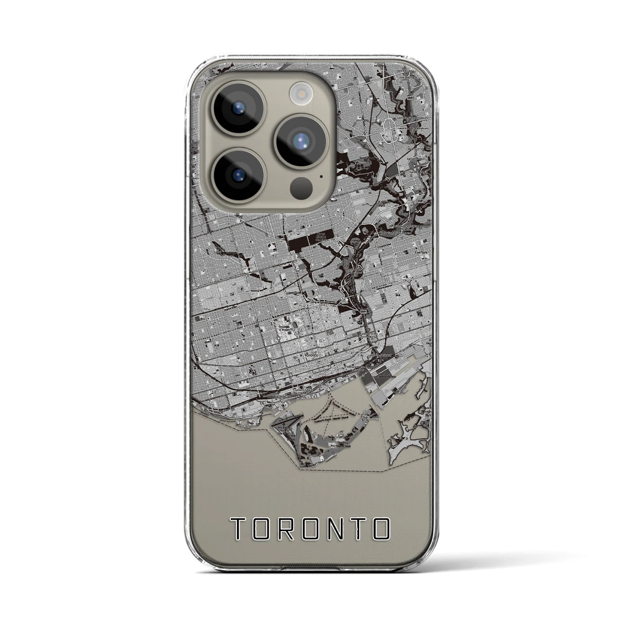 【トロント（カナダ）】地図柄iPhoneケース（クリアタイプ）