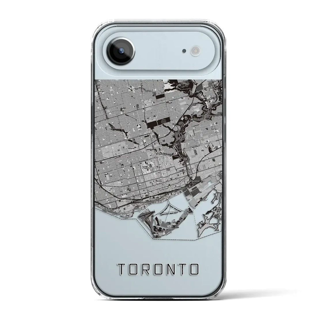 【トロント(カナダ)】地図柄iPhoneケース(クリアタイプ)モノトーン・iPhone 17 Pro Max 用