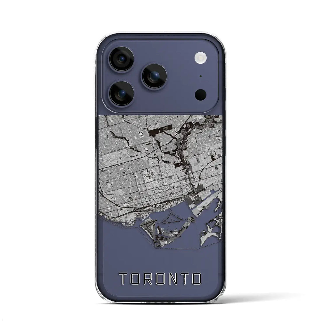【トロント（カナダ）】地図柄iPhoneケース（クリアタイプ）モノトーン・iPhone 17 Pro Max 用