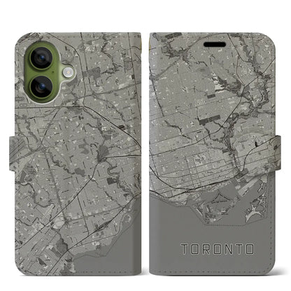 【トロント（カナダ）】地図柄iPhoneケース（手帳タイプ）