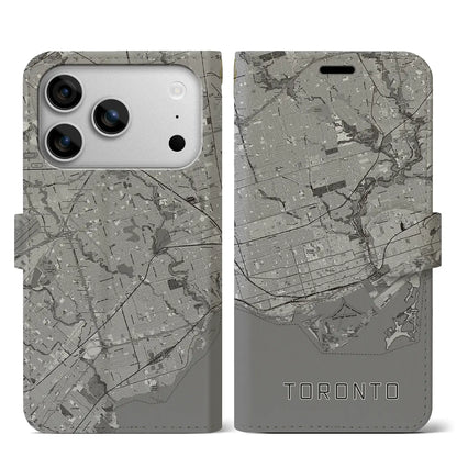 【トロント（カナダ）】地図柄iPhoneケース（手帳タイプ）