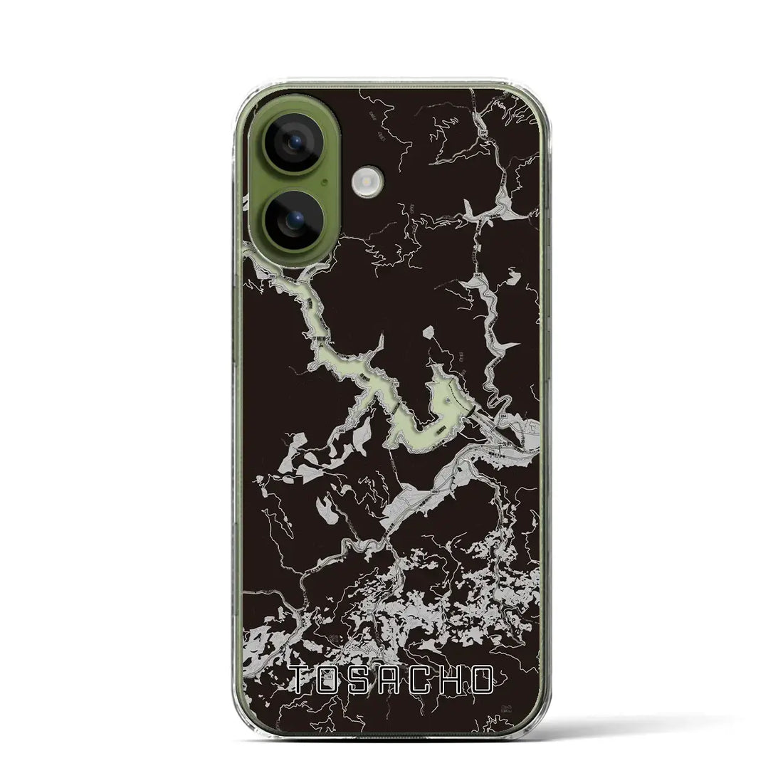 【土佐町（高知県）】地図柄iPhoneケース（クリアタイプ）モノトーン・iPhone 17 Pro Max 用