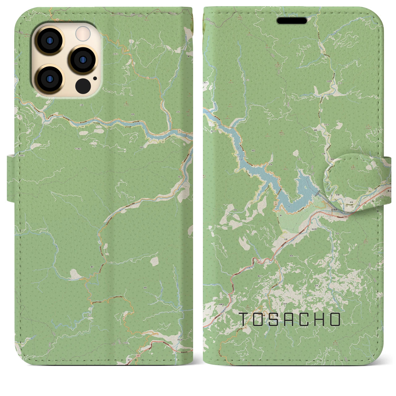 【土佐町（高知県）】地図柄iPhoneケース（手帳タイプ）