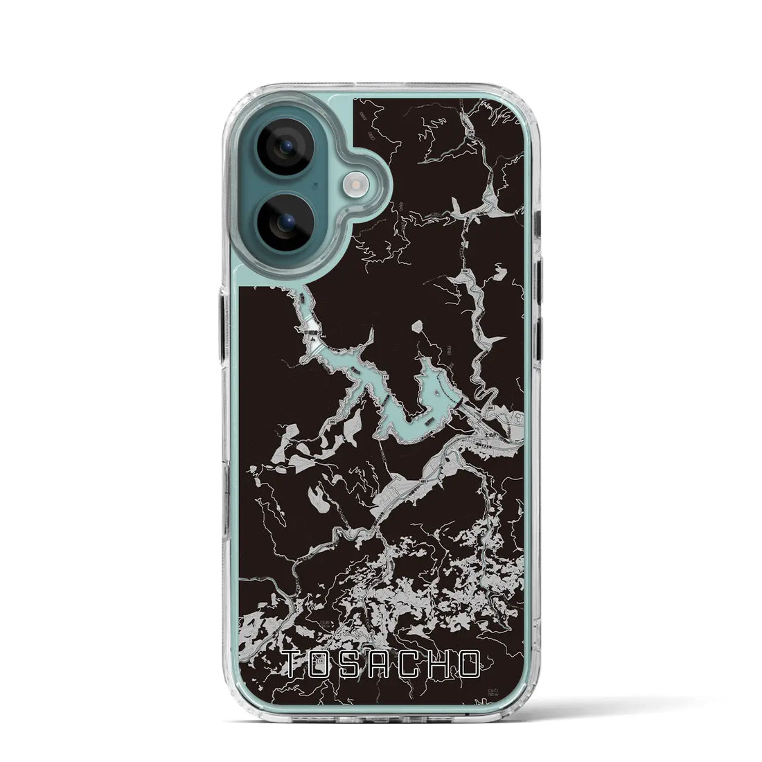 【土佐町（高知県）】地図柄iPhoneケース（MagSafeタイプ）モノトーン・iPhone 16 Pro 用
