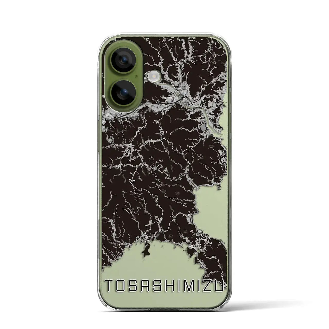 【土佐清水（高知県）】地図柄iPhoneケース（クリアタイプ）モノトーン・iPhone 17 Pro Max 用