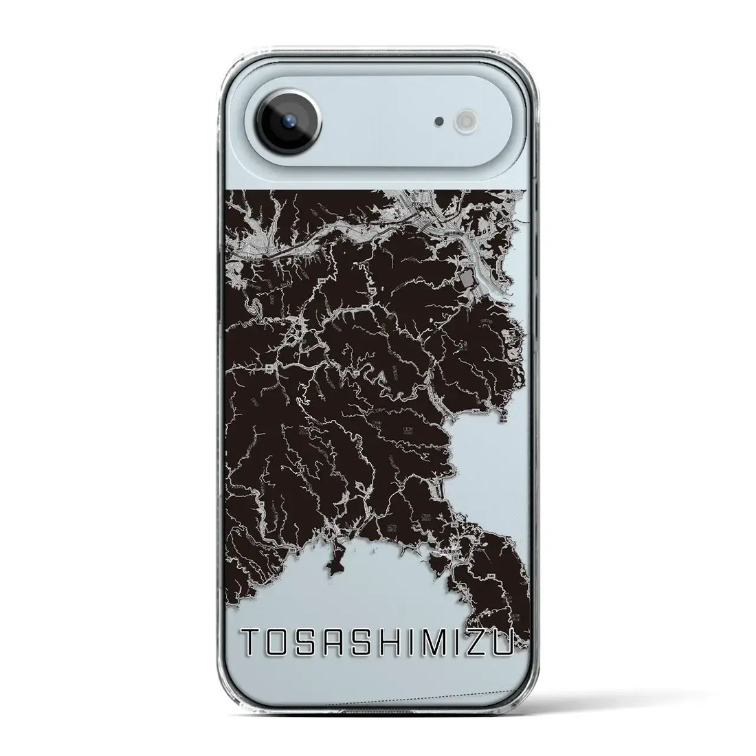 【土佐清水（高知県）】地図柄iPhoneケース（クリアタイプ）モノトーン・iPhone 17 Pro Max 用