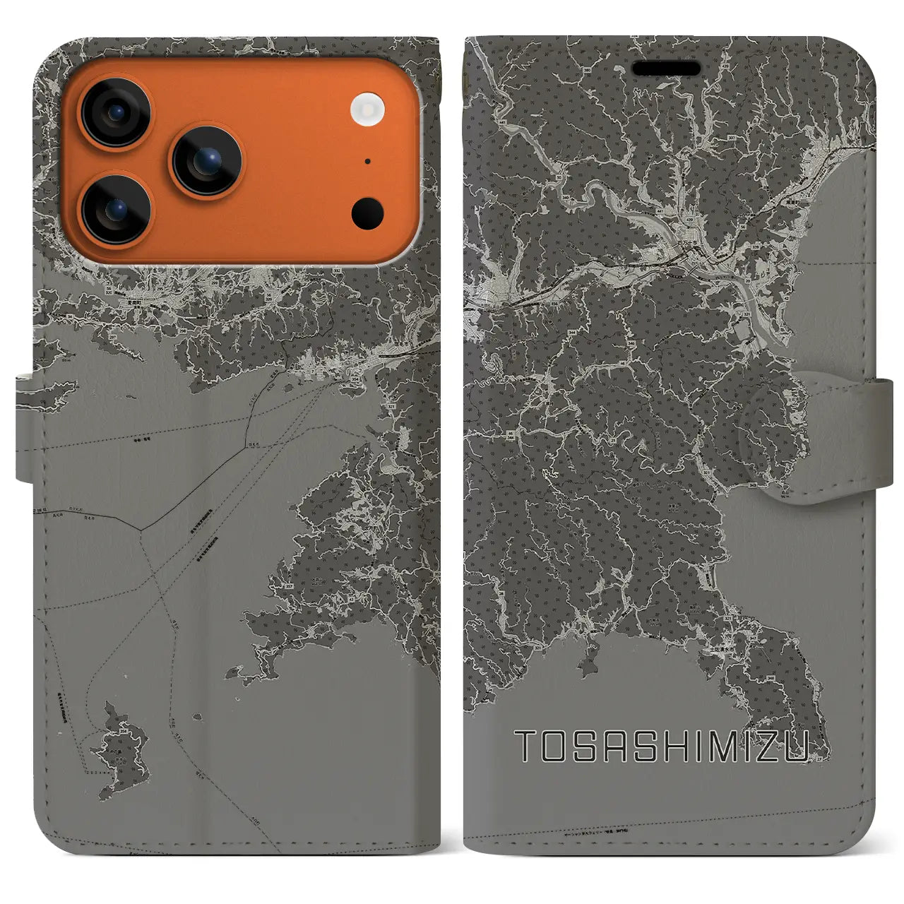 【土佐清水（高知県）】地図柄iPhoneケース（手帳タイプ）