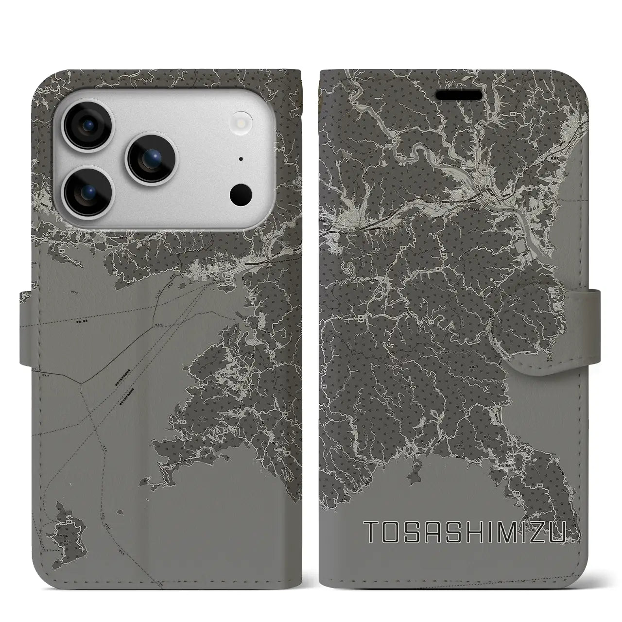 【土佐清水（高知県）】地図柄iPhoneケース（手帳タイプ）