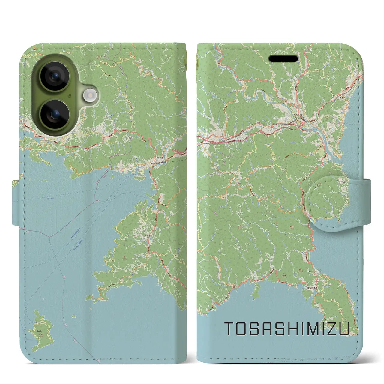 【土佐清水（高知県）】地図柄iPhoneケース（手帳タイプ）