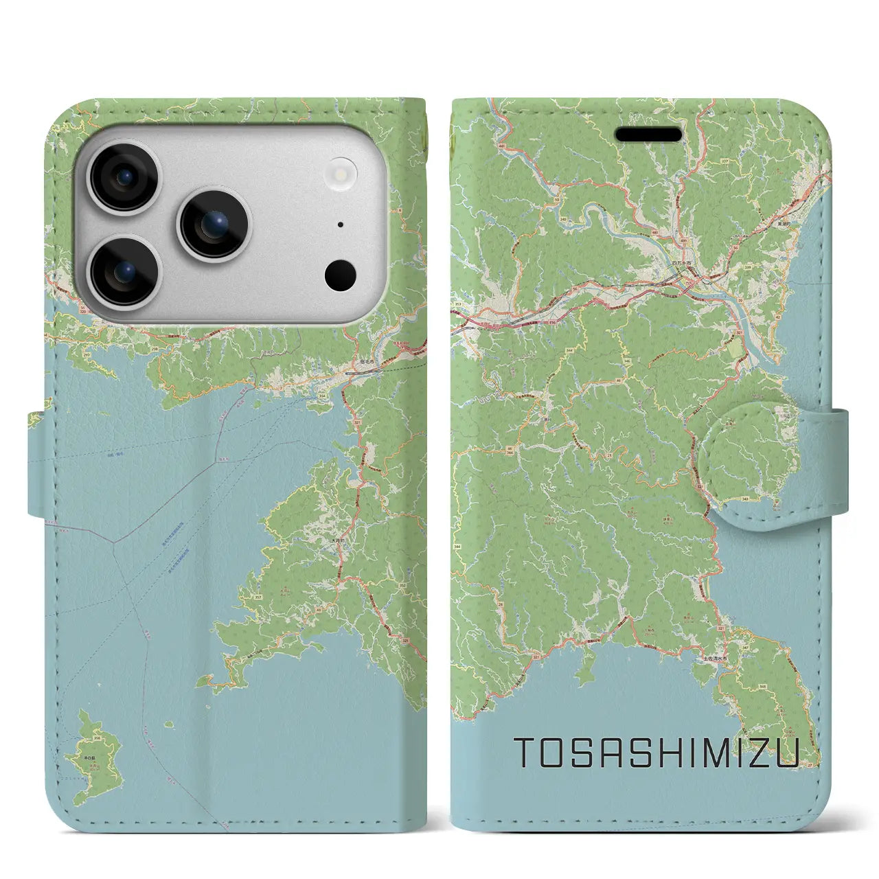 【土佐清水（高知県）】地図柄iPhoneケース（手帳タイプ）