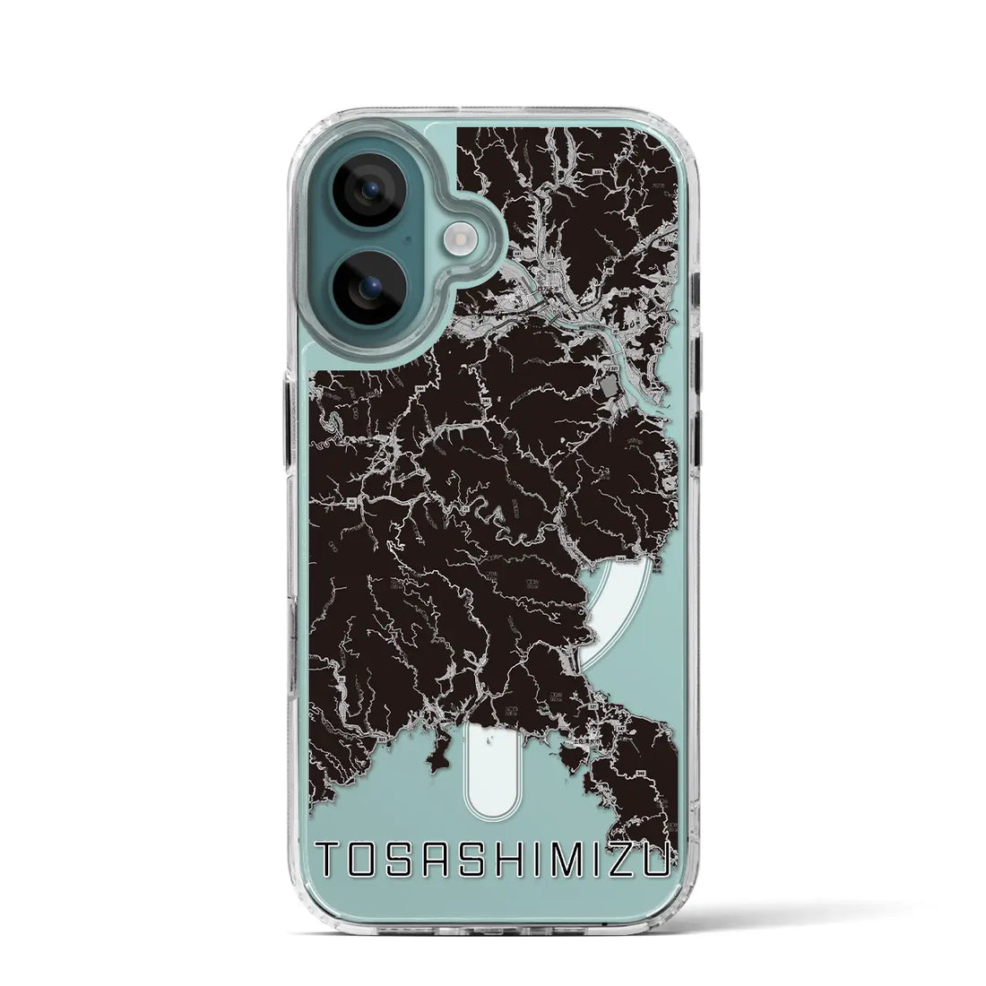 【土佐清水（高知県）】地図柄iPhoneケース（MagSafeタイプ）モノトーン・iPhone 16 Pro 用