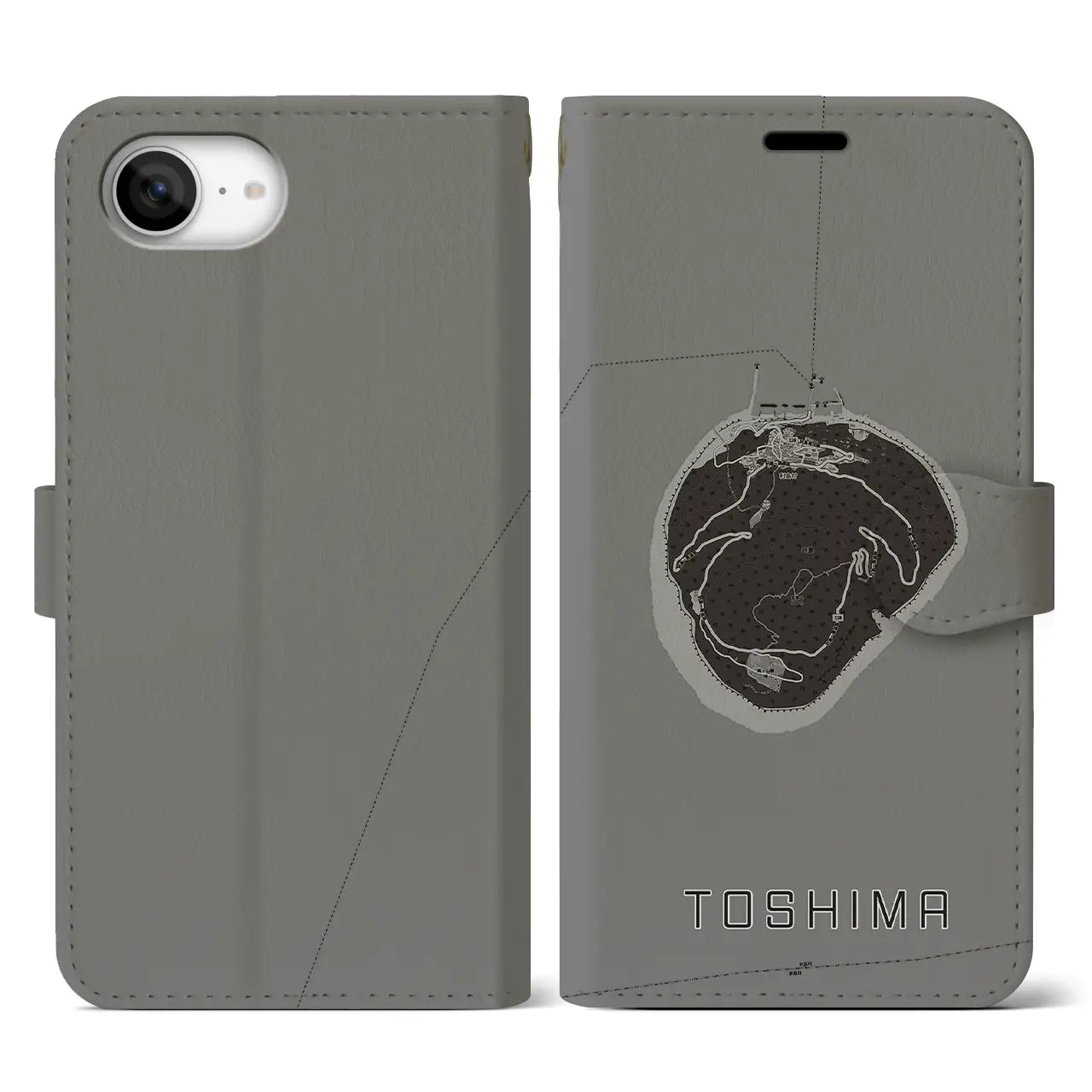 【利島（東京都）】地図柄iPhoneケース（手帳タイプ）