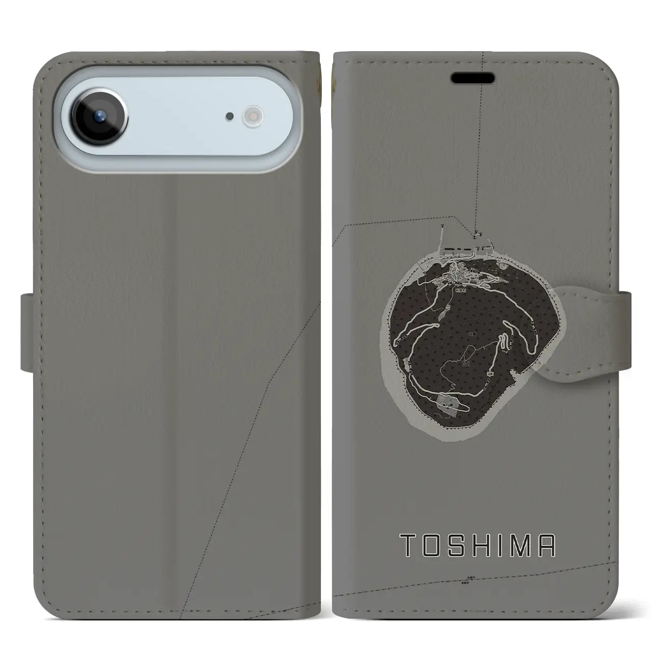 【利島（東京都）】地図柄iPhoneケース（手帳タイプ）