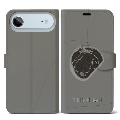 【利島（東京都）】地図柄iPhoneケース（手帳タイプ）