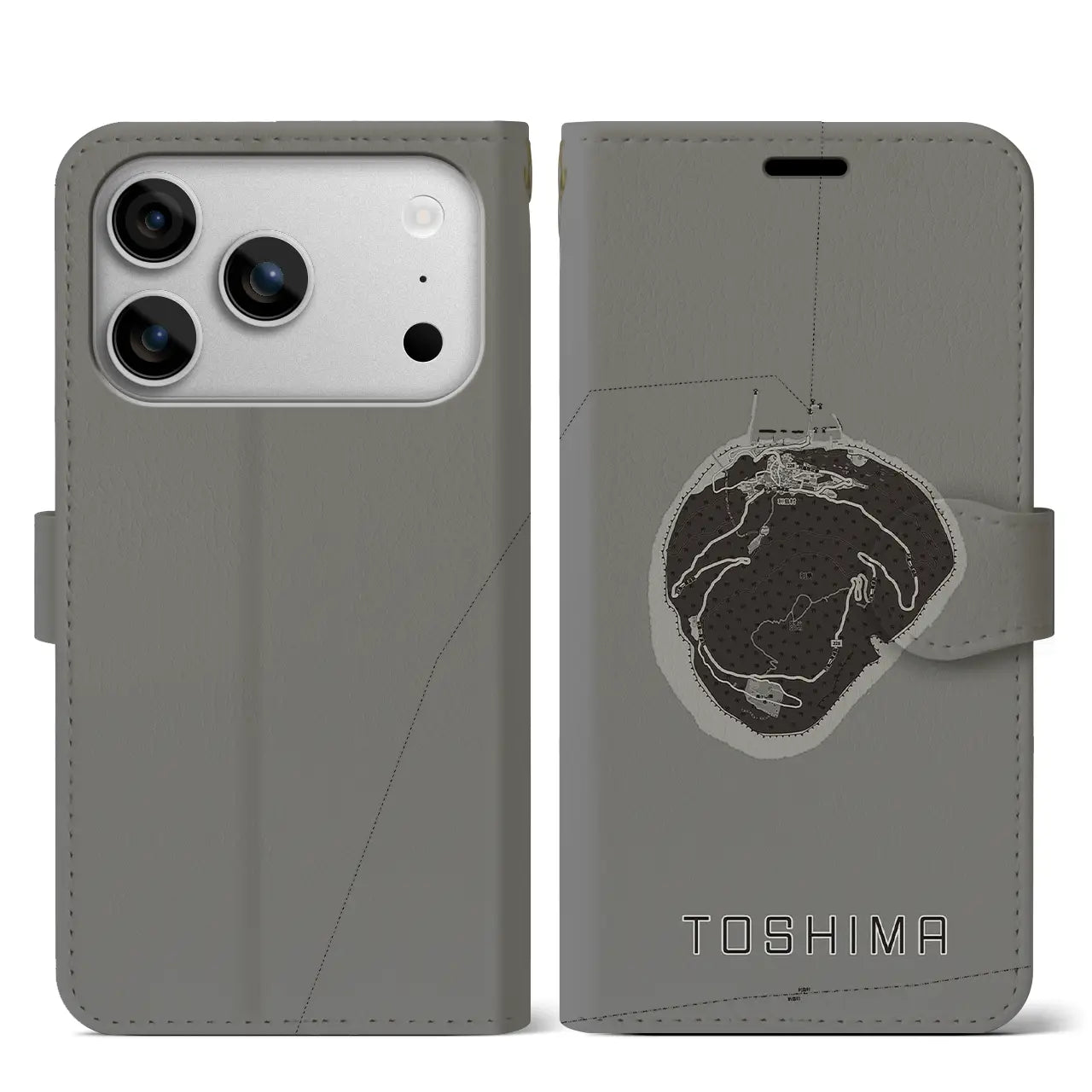 【利島（東京都）】地図柄iPhoneケース（手帳タイプ）