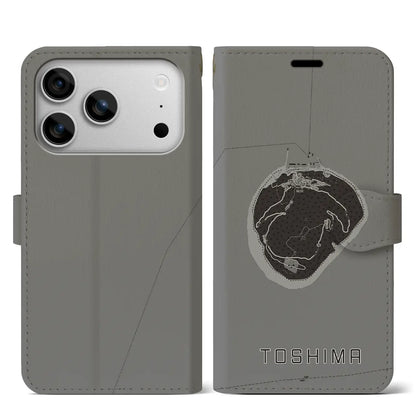 【利島（東京都）】地図柄iPhoneケース（手帳タイプ）