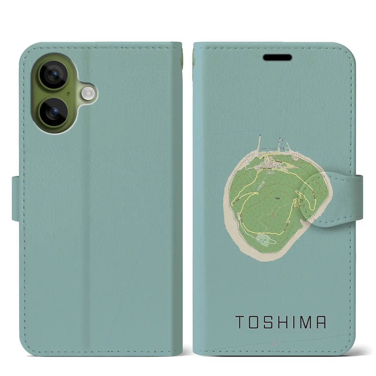 【利島（東京都）】地図柄iPhoneケース（手帳タイプ）