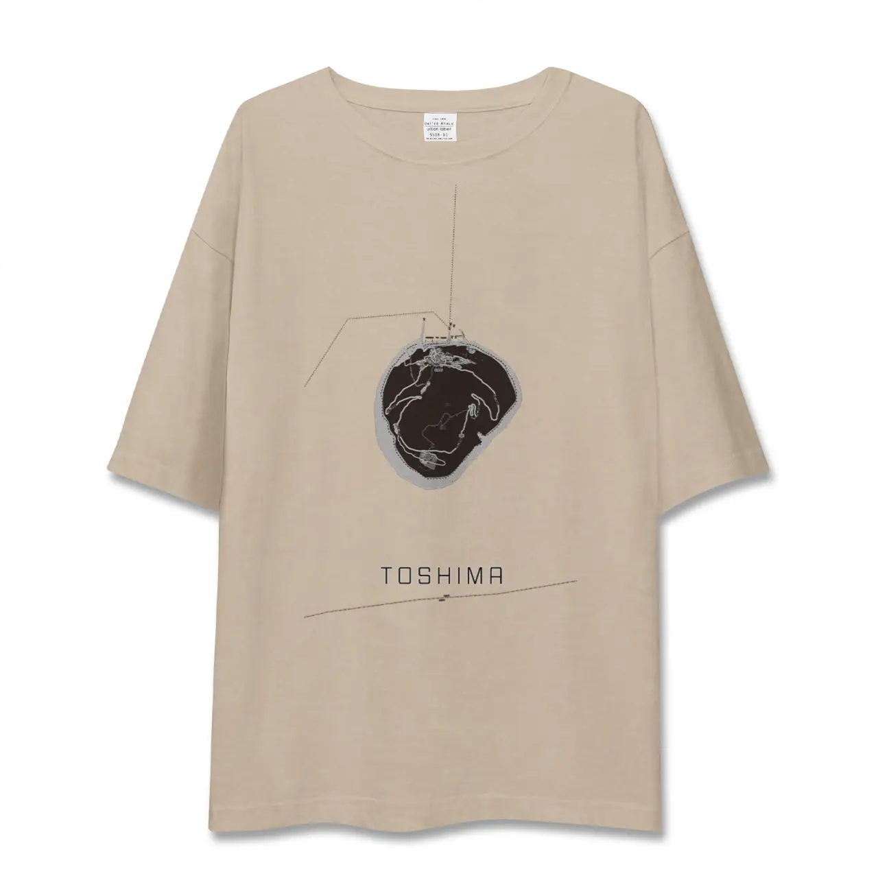 【利島（東京都）】地図柄ビッグシルエットTシャツ