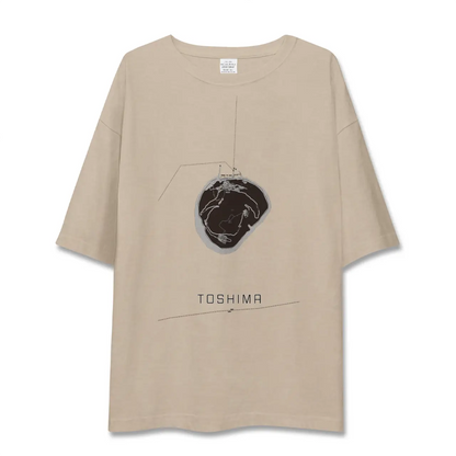 【利島（東京都）】地図柄ビッグシルエットTシャツ