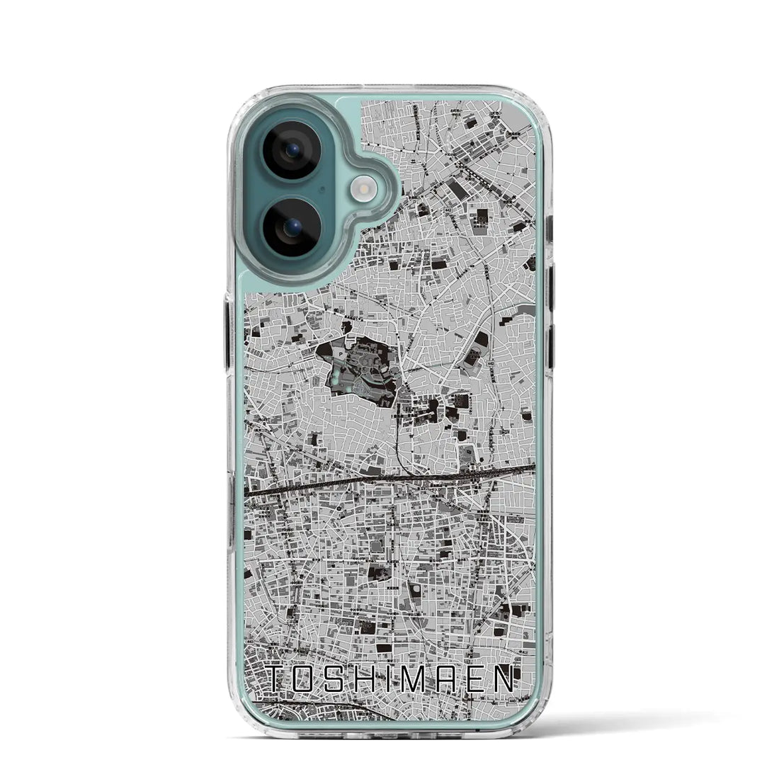 【豊島園(東京都)】地図柄iPhoneケース(MagSafeタイプ)モノトーン・iPhone 16 Pro 用