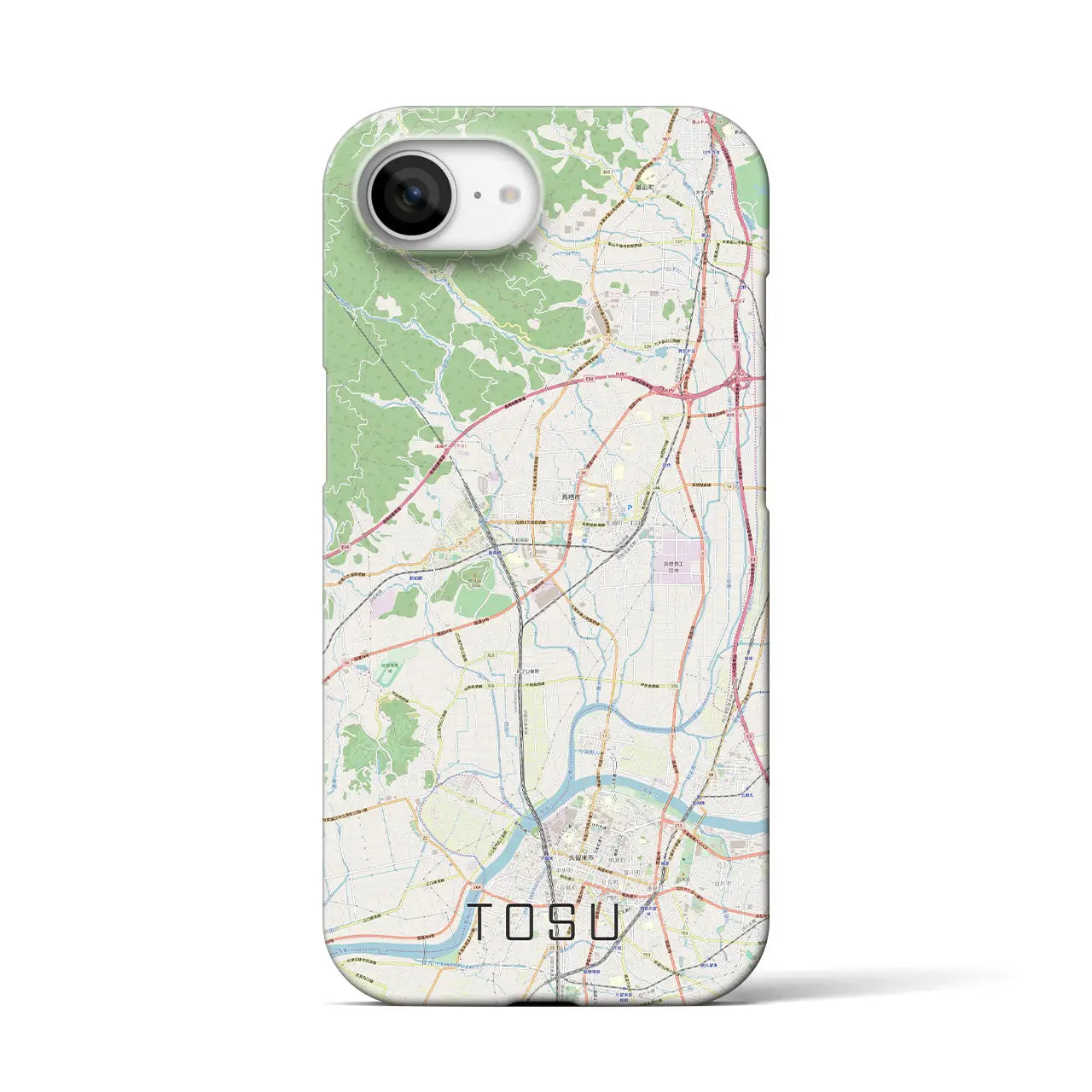 【鳥栖（佐賀県）】地図柄iPhoneケース（バックカバータイプ）