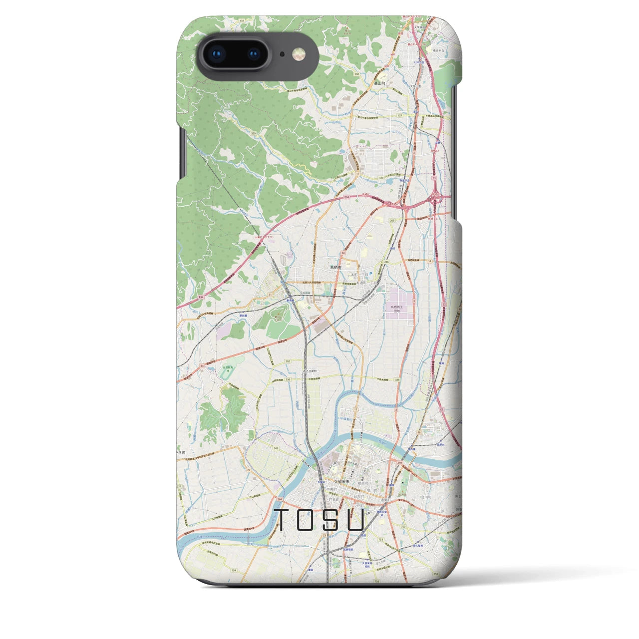 【鳥栖（佐賀県）】地図柄iPhoneケース（バックカバータイプ）