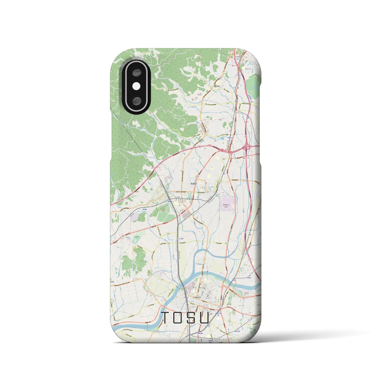 【鳥栖（佐賀県）】地図柄iPhoneケース（バックカバータイプ）