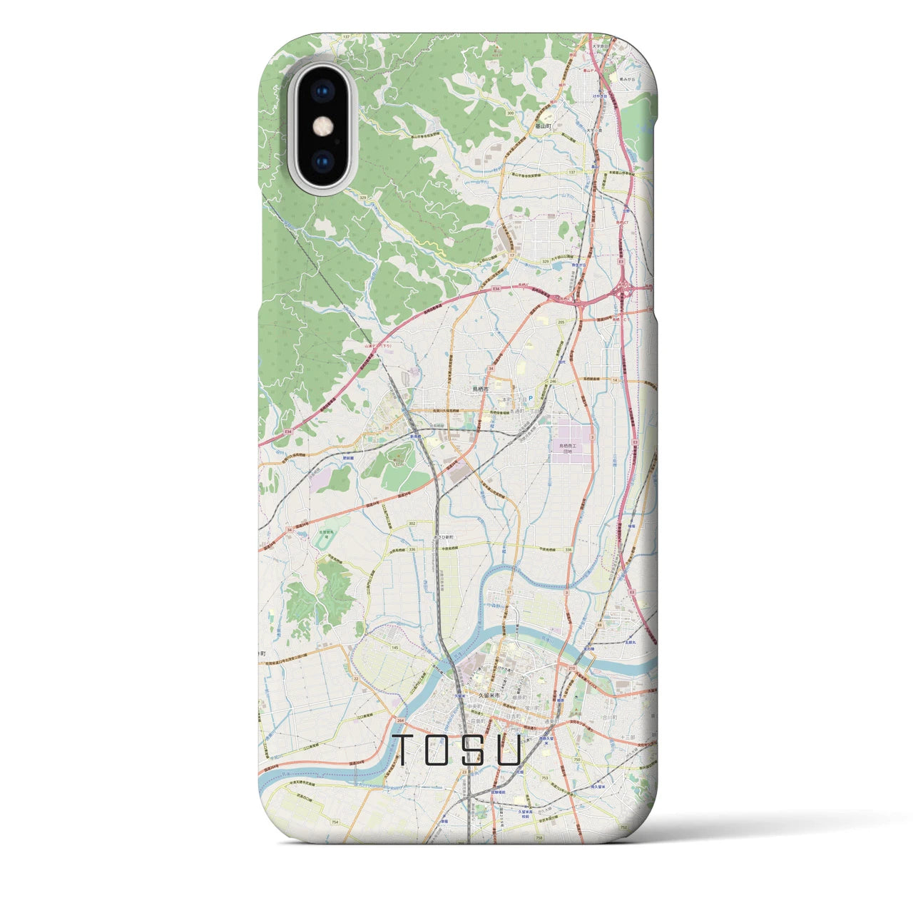 【鳥栖（佐賀県）】地図柄iPhoneケース（バックカバータイプ）