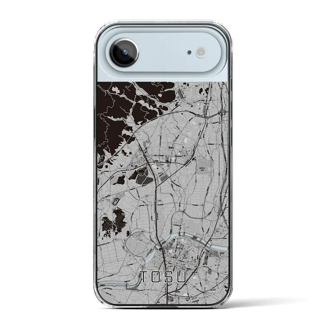 【鳥栖（佐賀県）】地図柄iPhoneケース（クリアタイプ）モノトーン・iPhone 17 Pro Max 用