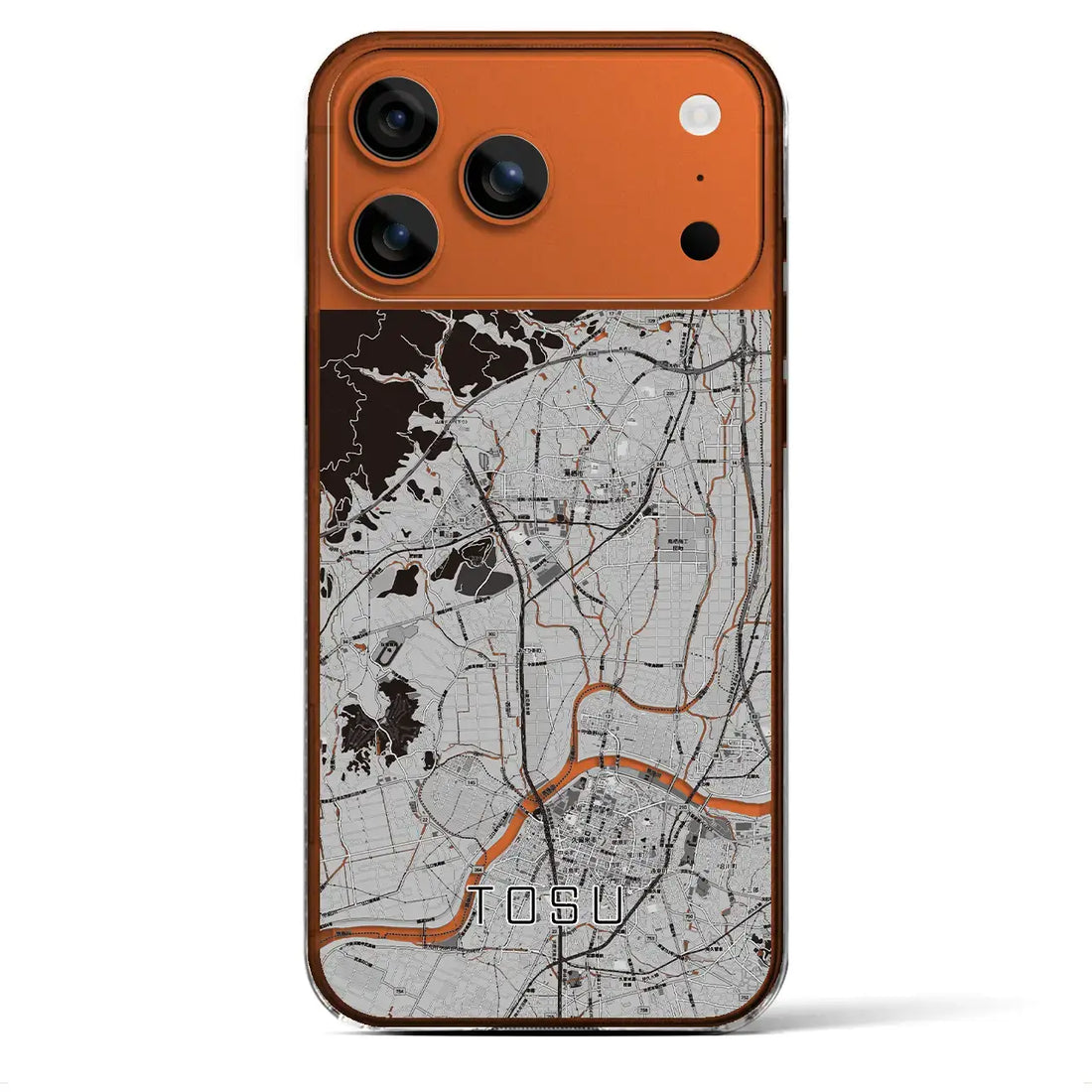 【鳥栖(佐賀県)】地図柄iPhoneケース(クリアタイプ)モノトーン・iPhone 17 Pro Max 用